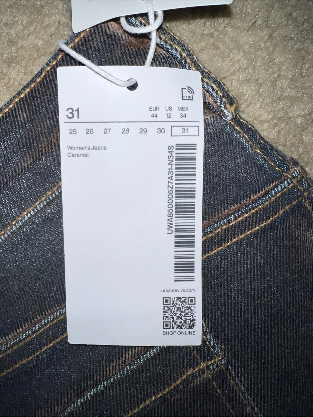 Wide-Leg Jeans in Dark Blue Brown Wash - Women's 31 - Picture 4 of 4
